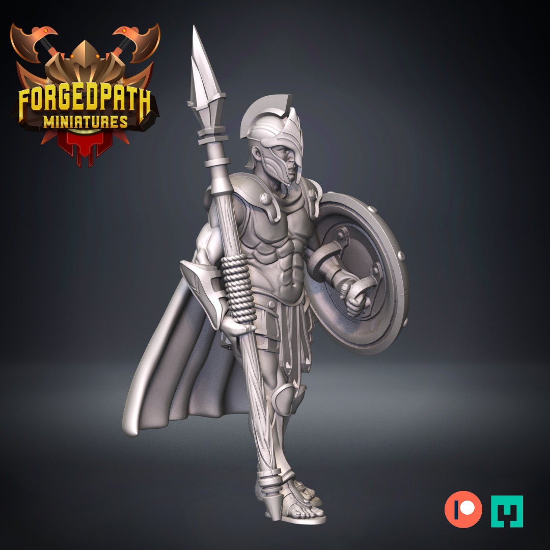 Spartan miniature fantasy warrior dungeon and dragons miniature fantasy wargame miniature army fantasy army dnd miniature 32mm dnd spartan