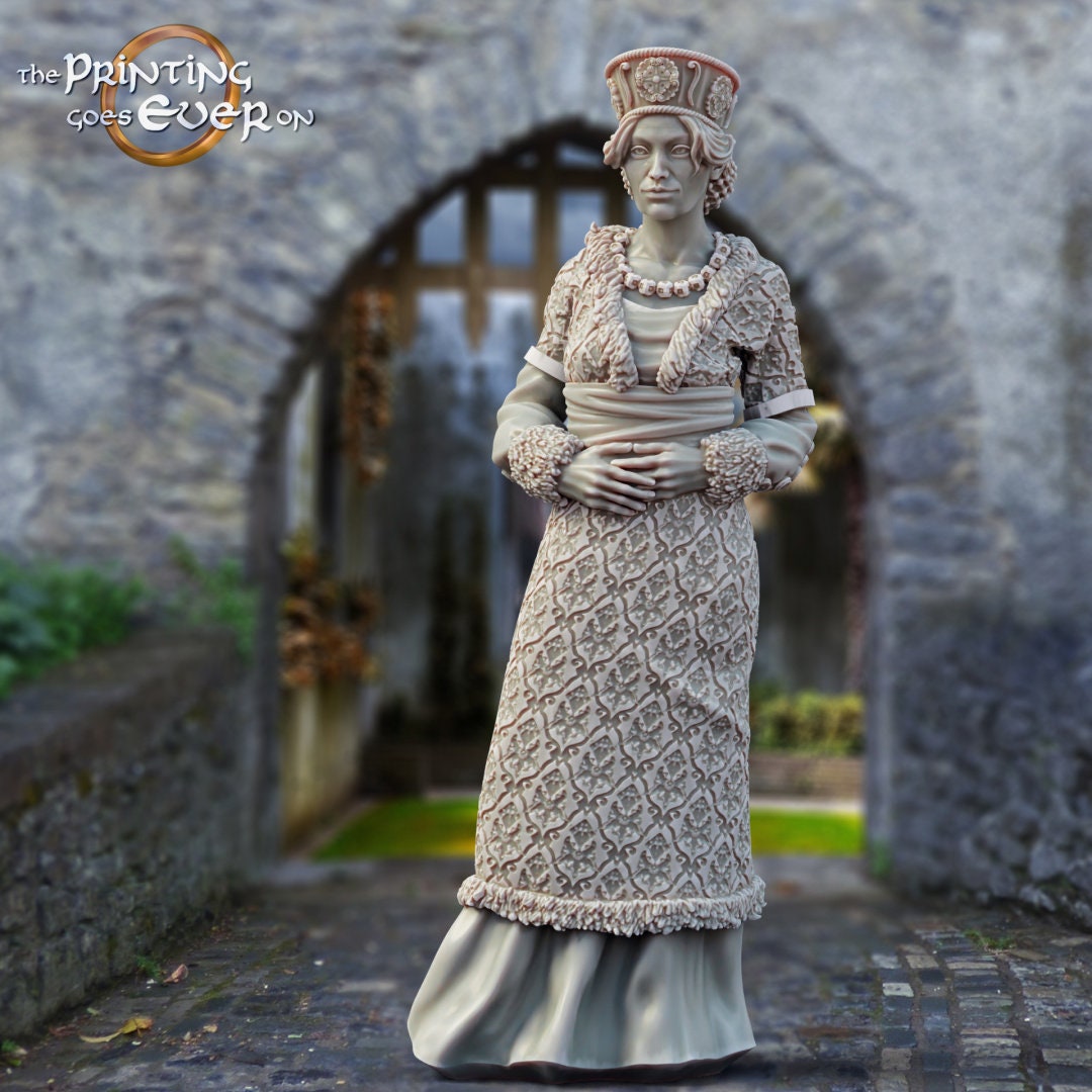 Medieval Citizens of Whitcaester Noble Female 28mm dnd dungeon and dragons fantasy wargaming scatter terrain Pathfinder tabletop games