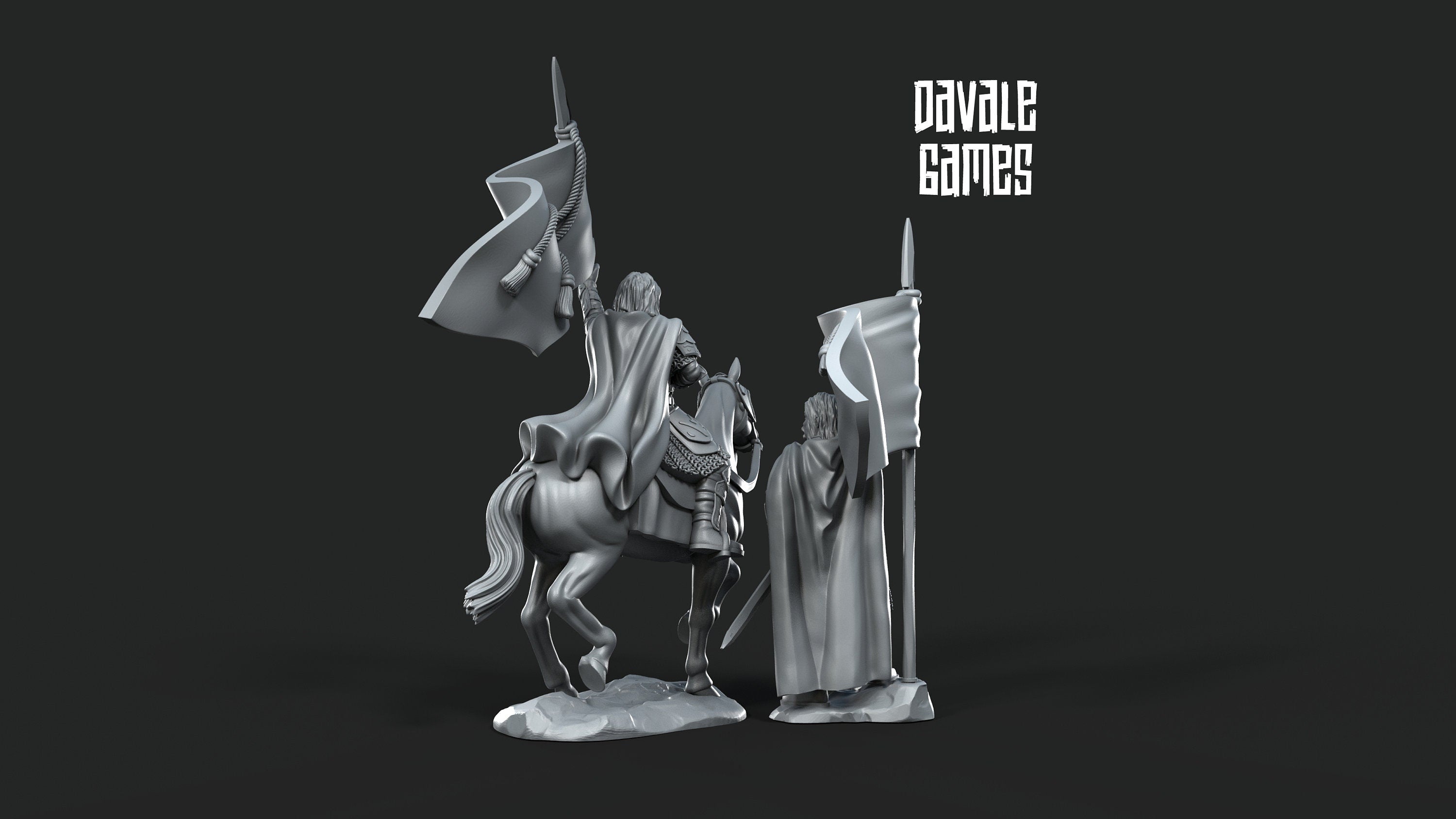 West Human banner 28mm dnd miniature dungeon and dragons wargaming miniature tabletop wargame fantasy miniature for painting
