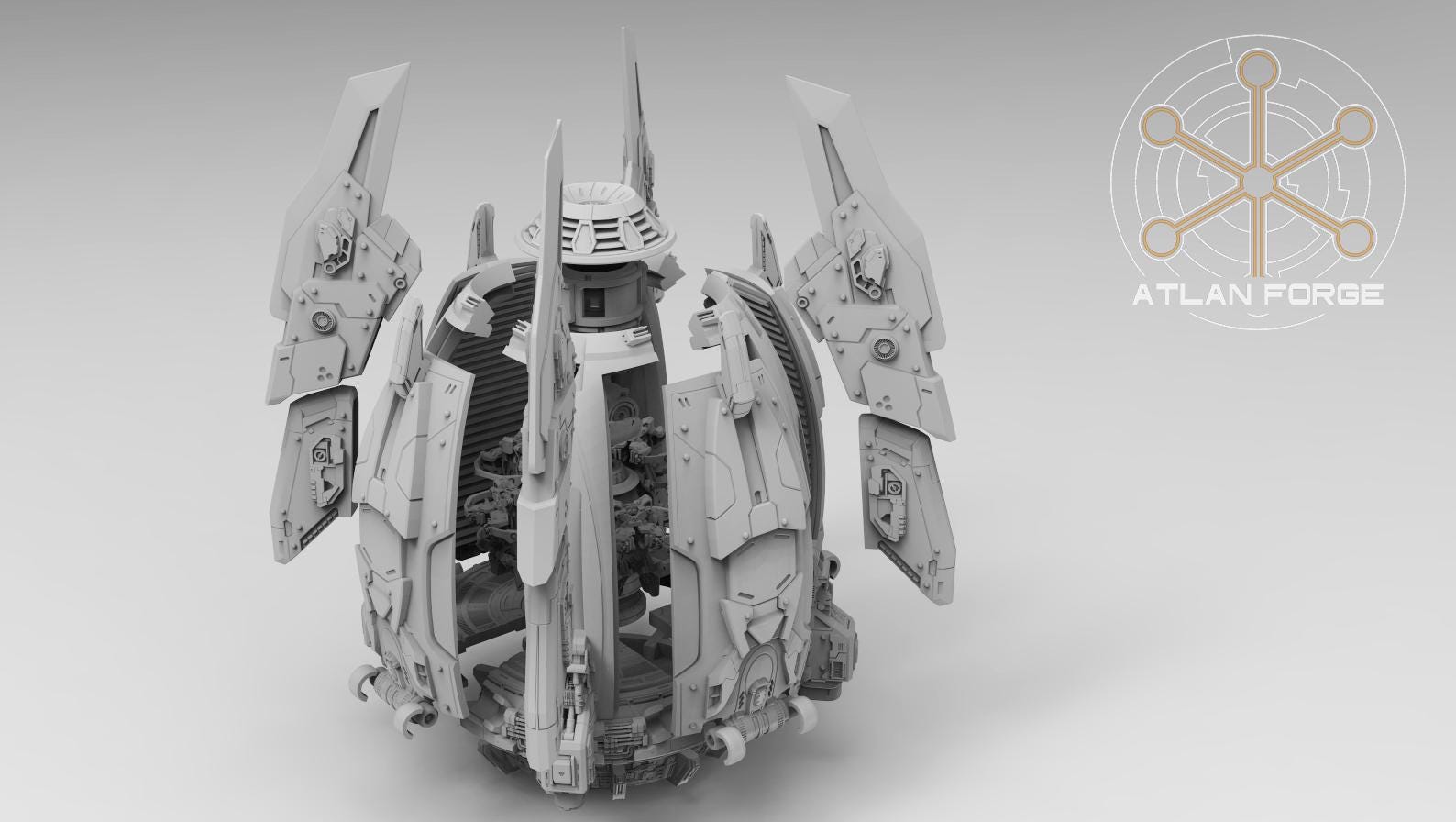Landing Pod 32mm scale sci-fi fantasy for tabletop games grimdark RPGs dnd wargaming miniature dungeons and dragons