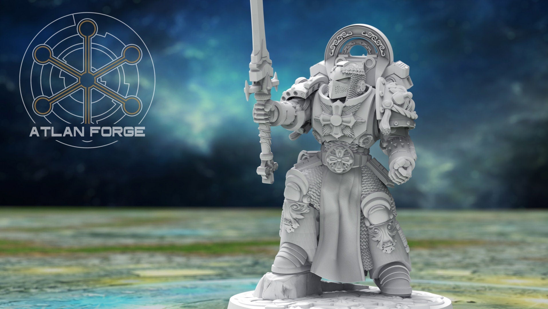 Templar knight champion 32mm wargame fantasy miniature dnd wargaming miniature dungeons and dragons painting gift RPG tabletop minis