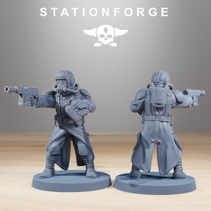 GrimGuard Flame Tank 28mm sci-fi fantasy miniature for tabletop games grimdark RPGs dnd wargaming miniature dungeons and dragons