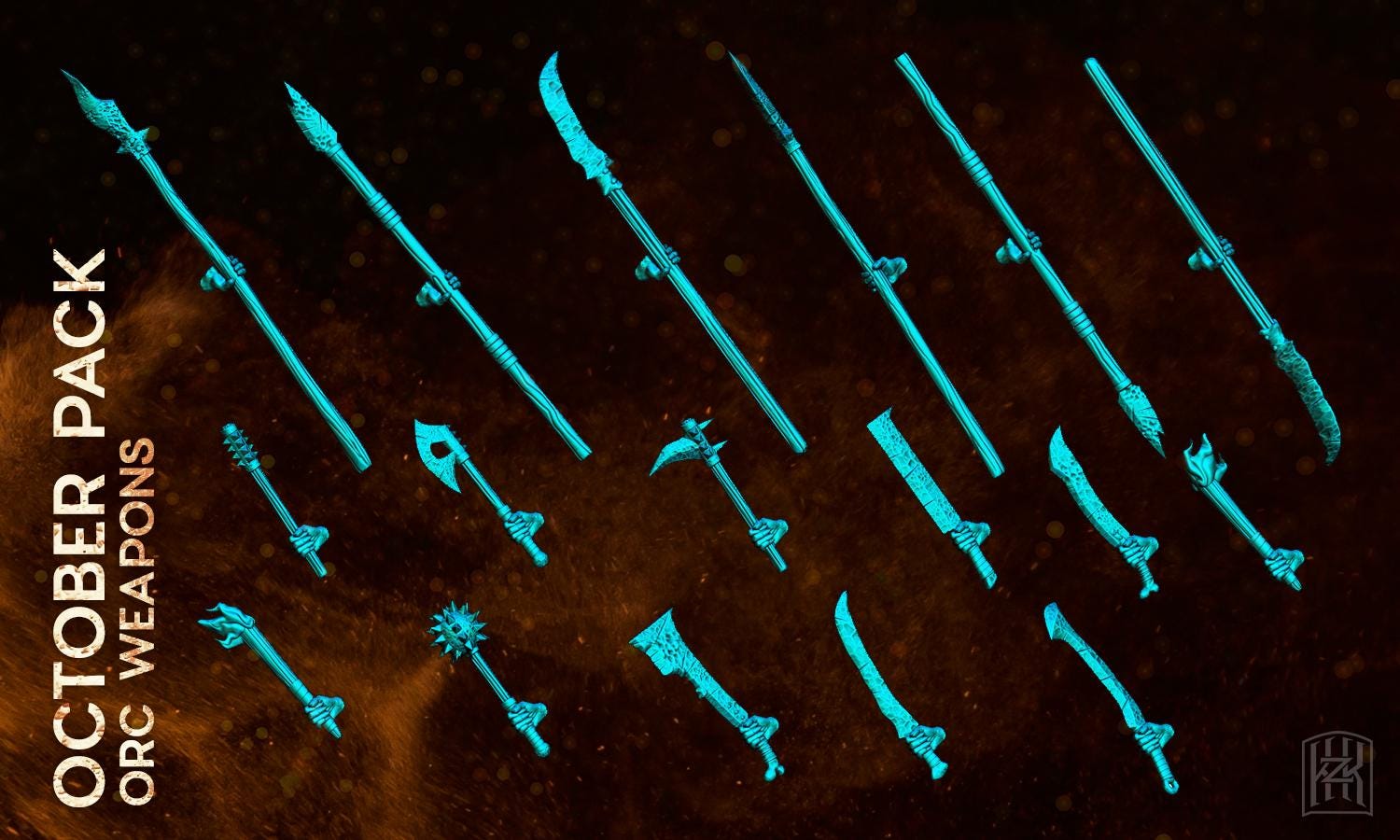 Orc Weapons accessories 28mm miniatures fantasy dungeons and dragons miniature wargaming miniatures tabletop dnd dwarf army miniatures