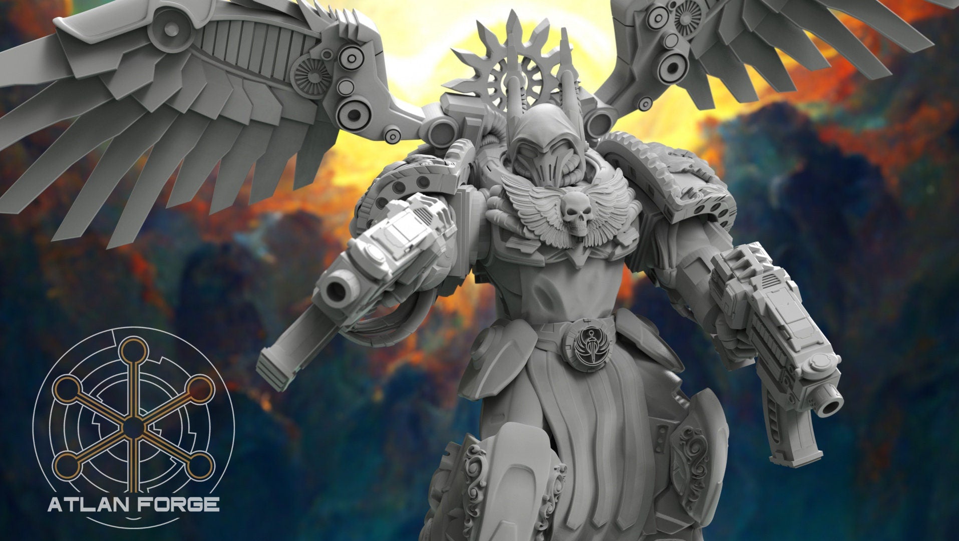 Angelic Seraphim 32mm sci-fi fantasy miniature for tabletop games grimdark RPGs dnd wargaming miniature dungeons and dragons painting gift