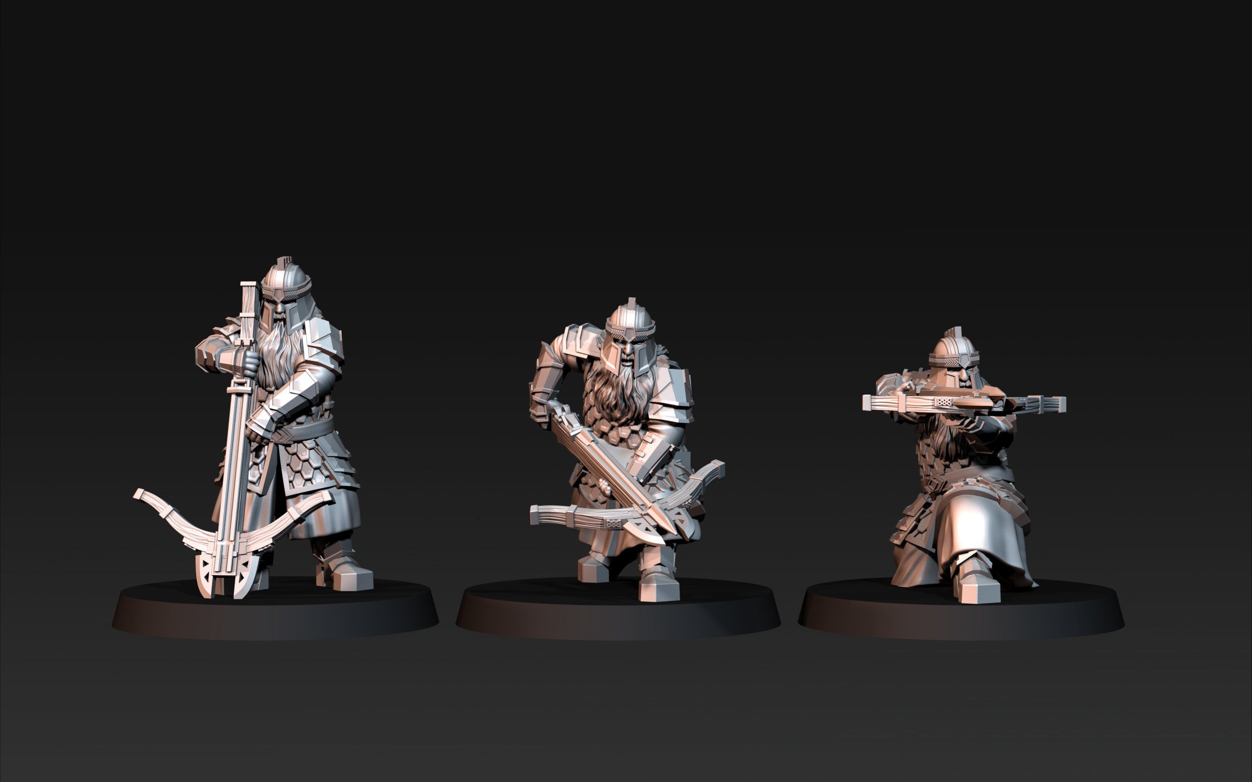 Silver Goat Dwarves with crossbows dnd fantasy tabletop wargames dwarf / dwarves army miniatures