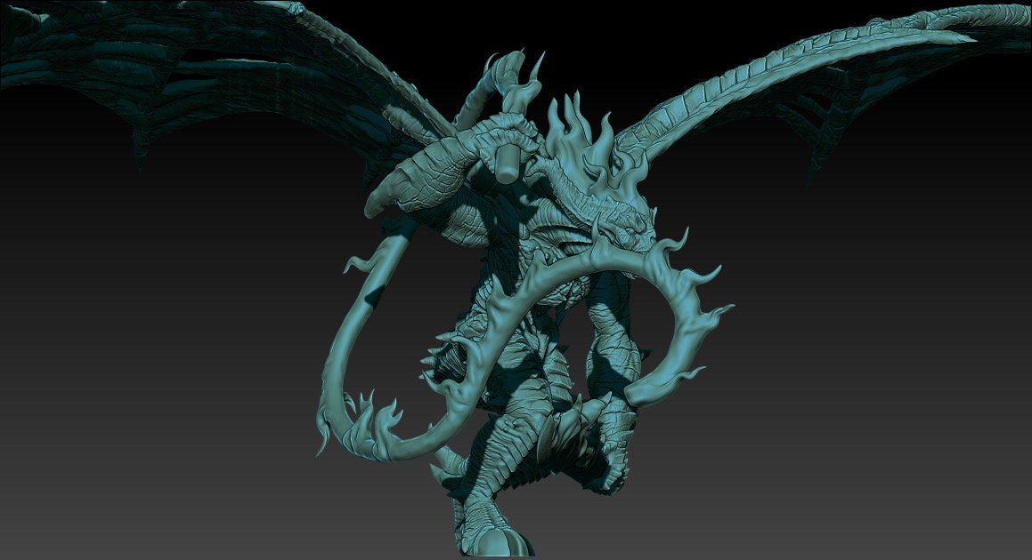 Deepmines Ancient Fire Demon 28mm miniatures fantasy dungeons and dragons miniature wargaming miniatures tabletop dnd miniatures