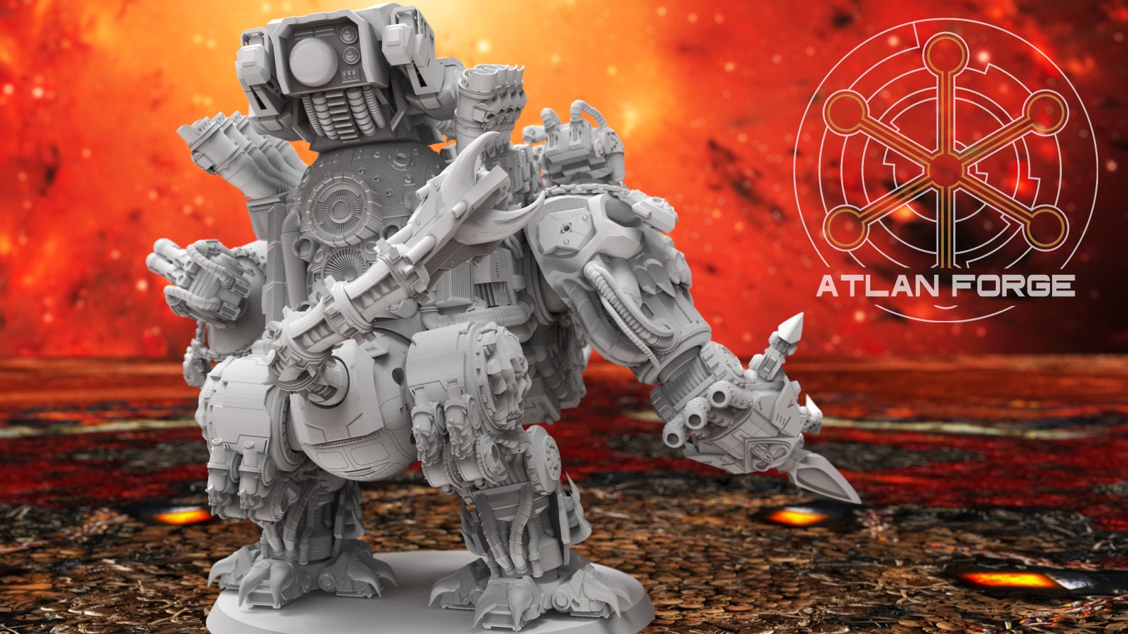 Hades Demon dreadnought 32mm sci-fi fantasy miniature for tabletop games grimdark RPGs dnd wargaming miniature dungeons and dragons gift