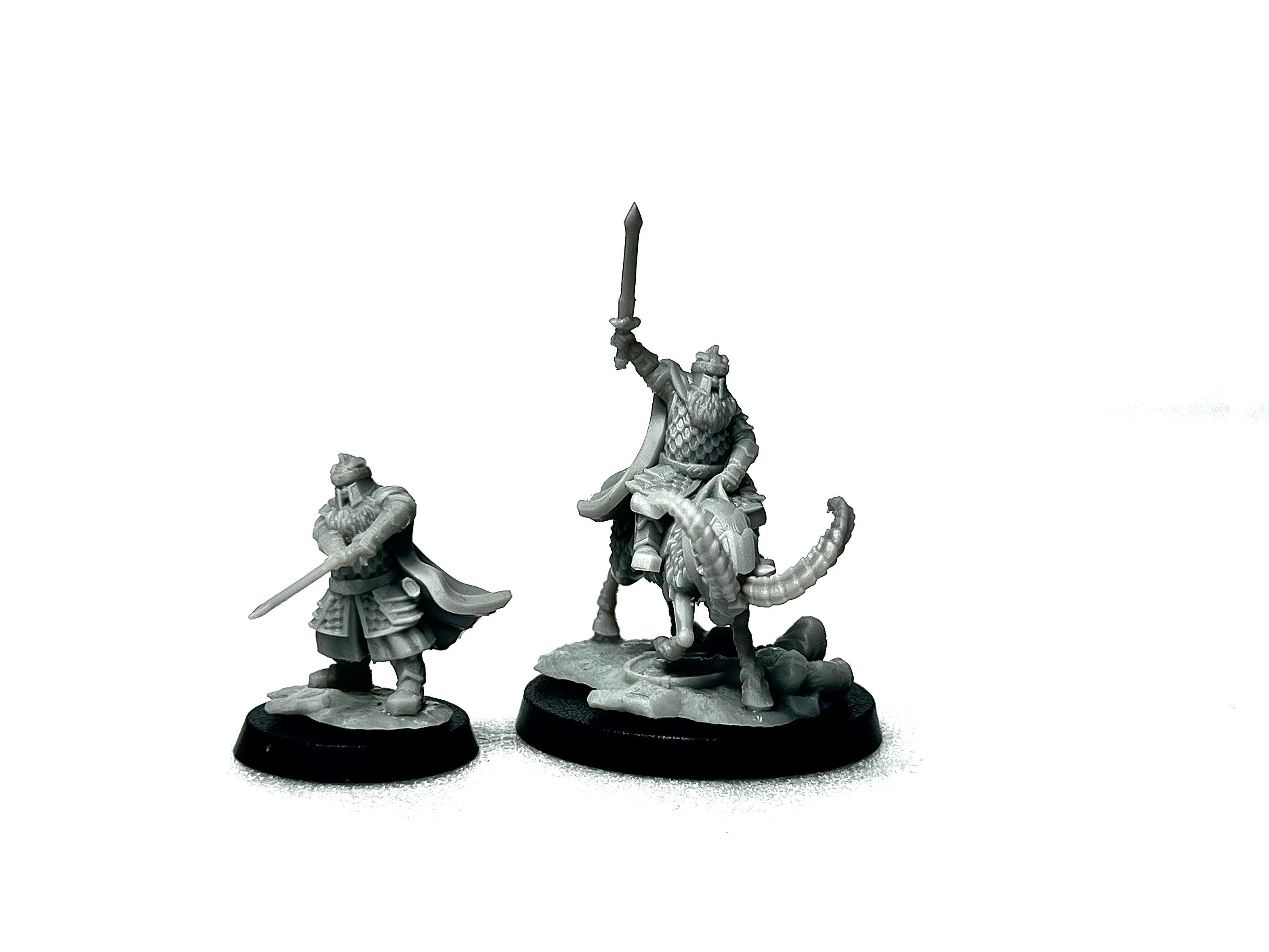 Silver Goat Dwarves and giant eagles tabletop wargaming miniatures 28mm