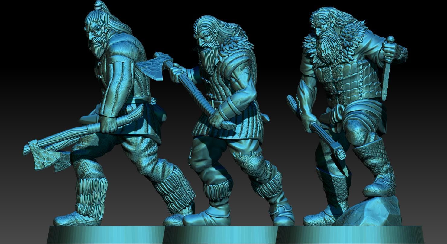 Bearmen Scouts 28mm miniatures dnd mini wargaming miniatures dungeon and dragons miniatures for painting fantasy miniatures gift
