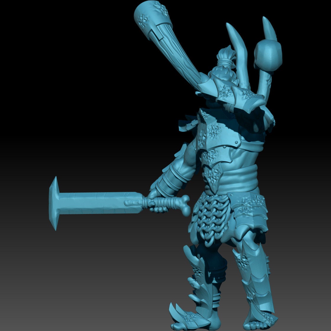 Iron fang clan horn bearer 28mm miniatures dnd gift fantasy miniatures dungeons and dragons wargaming miniatures tabletop wargames