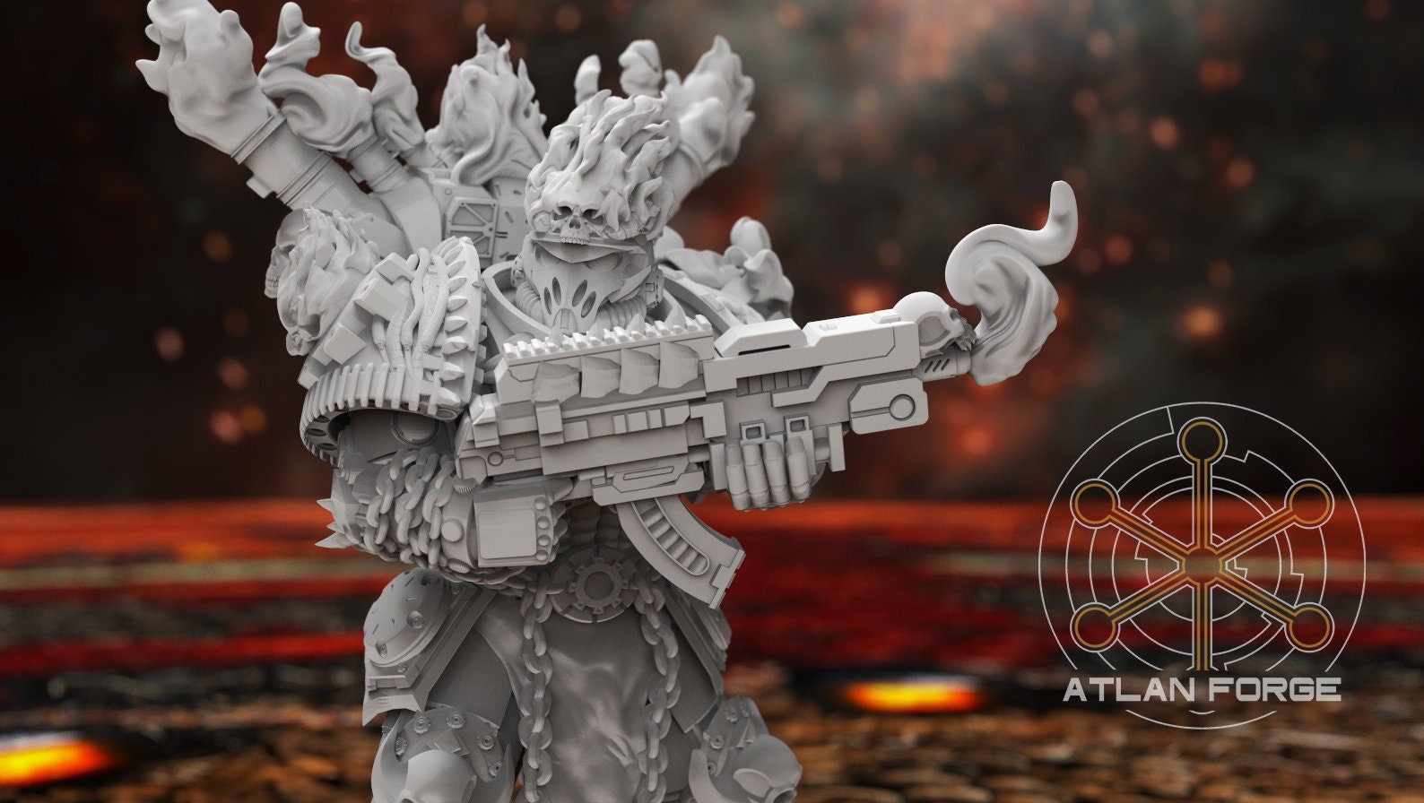 Hades burning legion 32mm sci-fi fantasy miniature for tabletop games grimdark RPGs dnd wargaming miniature dungeons and dragons painting