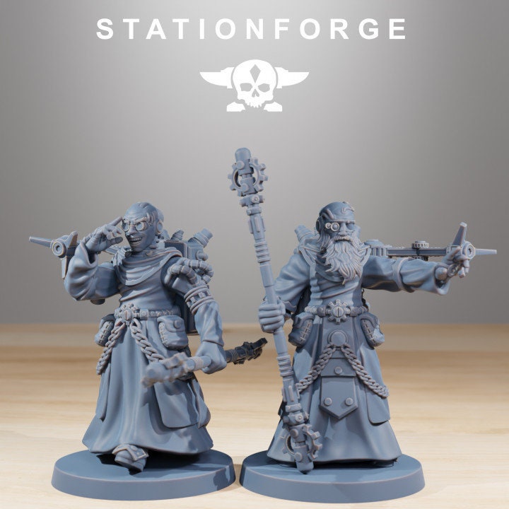 Forager Preachers 32mm sci-fi fantasy miniature for tabletop games grimdark RPGs dnd wargaming miniature dungeons and dragons