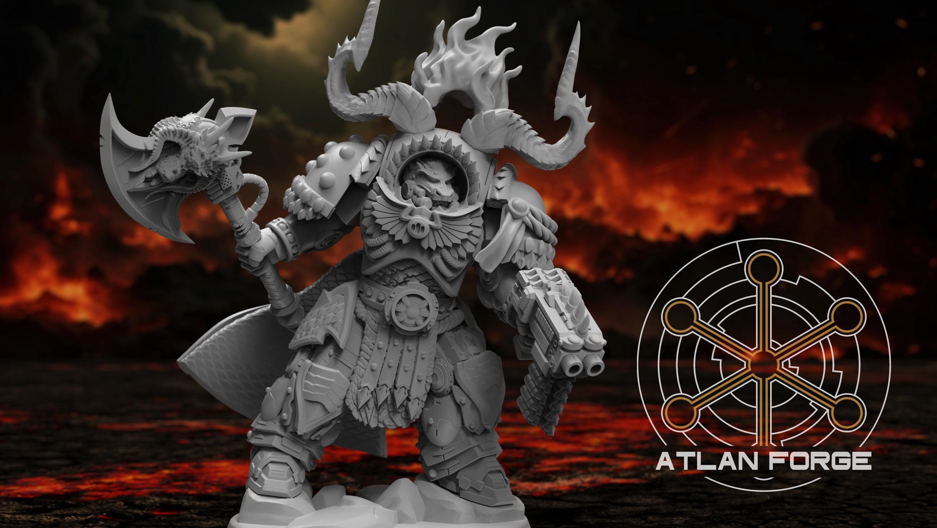 Dragon Inferno Captain 32mm wargame fantasy miniature dnd wargaming miniature dungeons and dragons painting gift RPG tabletop minis
