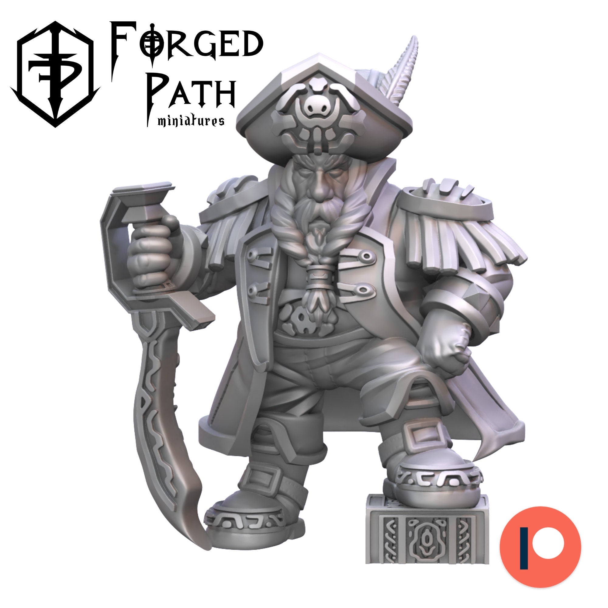 Pirate dwarf command unit captain dnd fantasy tabletop wargames army miniatures