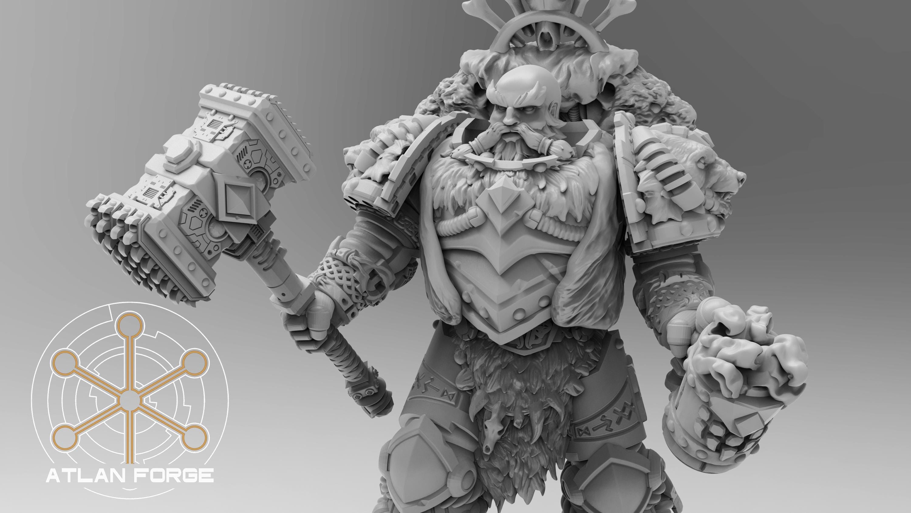 Hrungir Asgardian Champion 32mm wargame fantasy miniature dnd wargaming miniature dungeons and dragons painting gift RPG tabletop minis