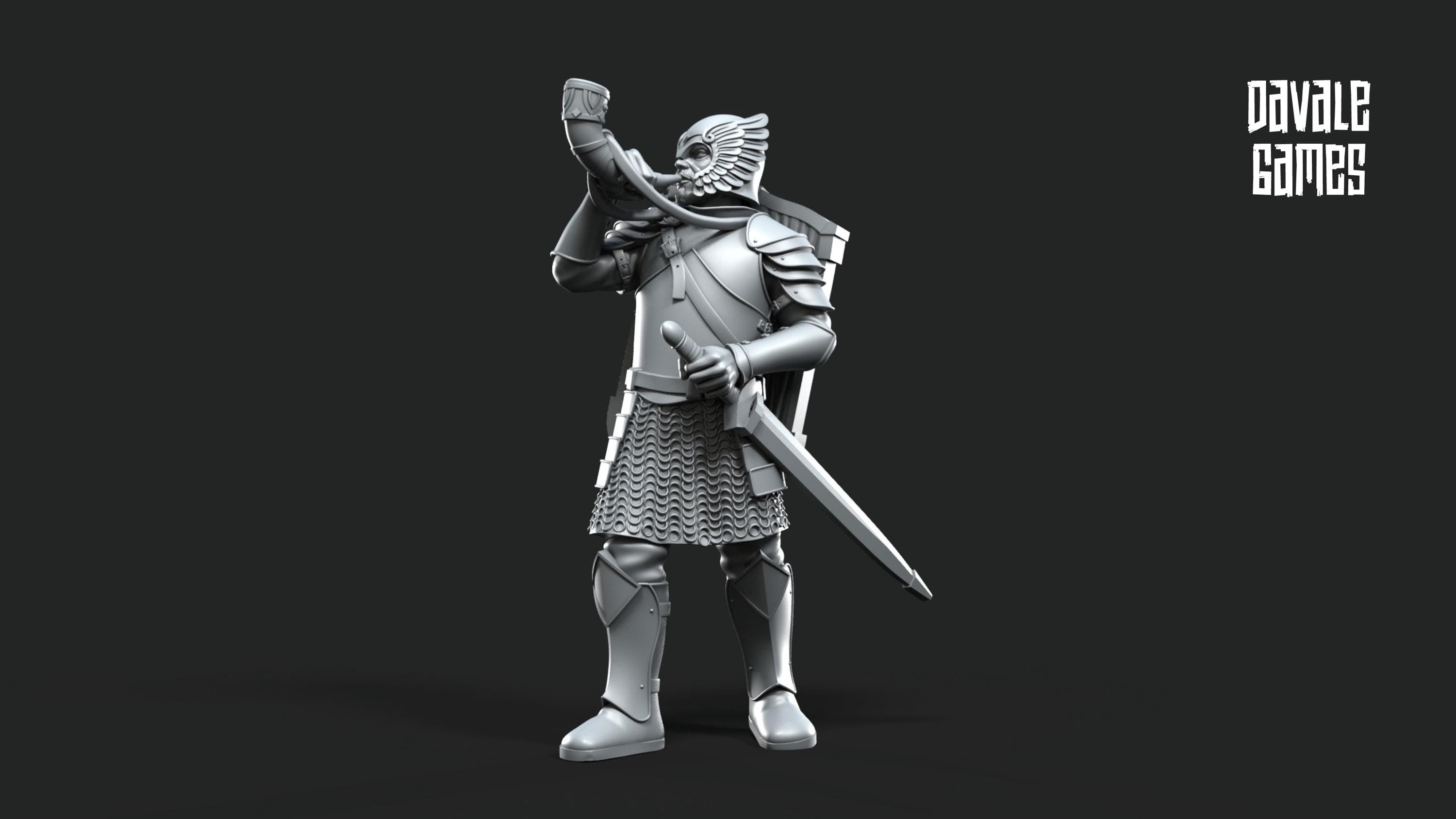 Grey Castle horn  28mm miniatures dnd minis fantasy miniatures dungeons and dragons painting wargaming miniatures tabletop