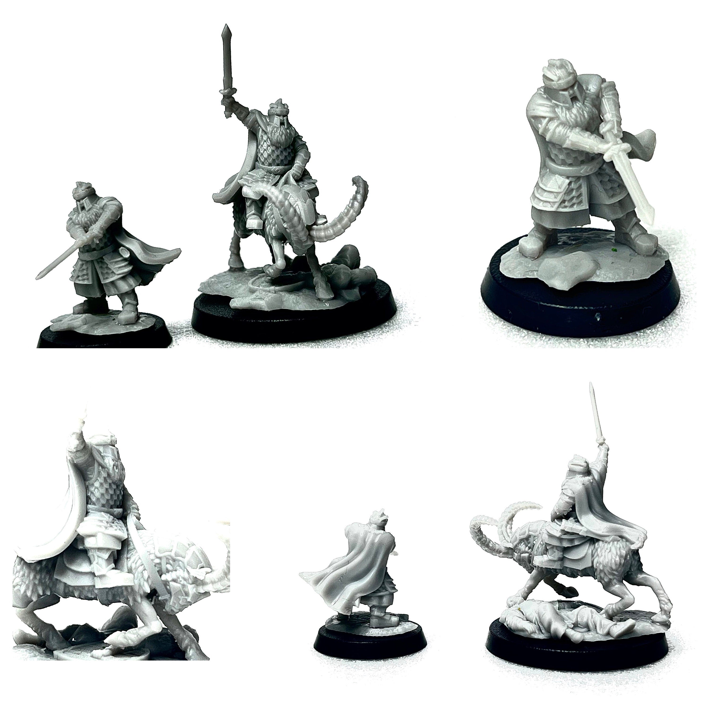Silver Goat Dwarves and giant eagles tabletop wargaming miniatures 28mm