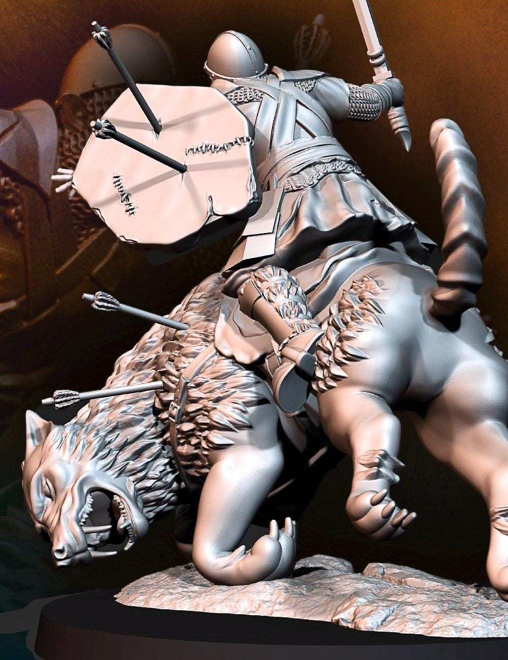 Death warg rider 28mm miniatures dnd minis fantasy miniatures dungeons and dragons miniatures for painting wargaming miniatures tabletop.