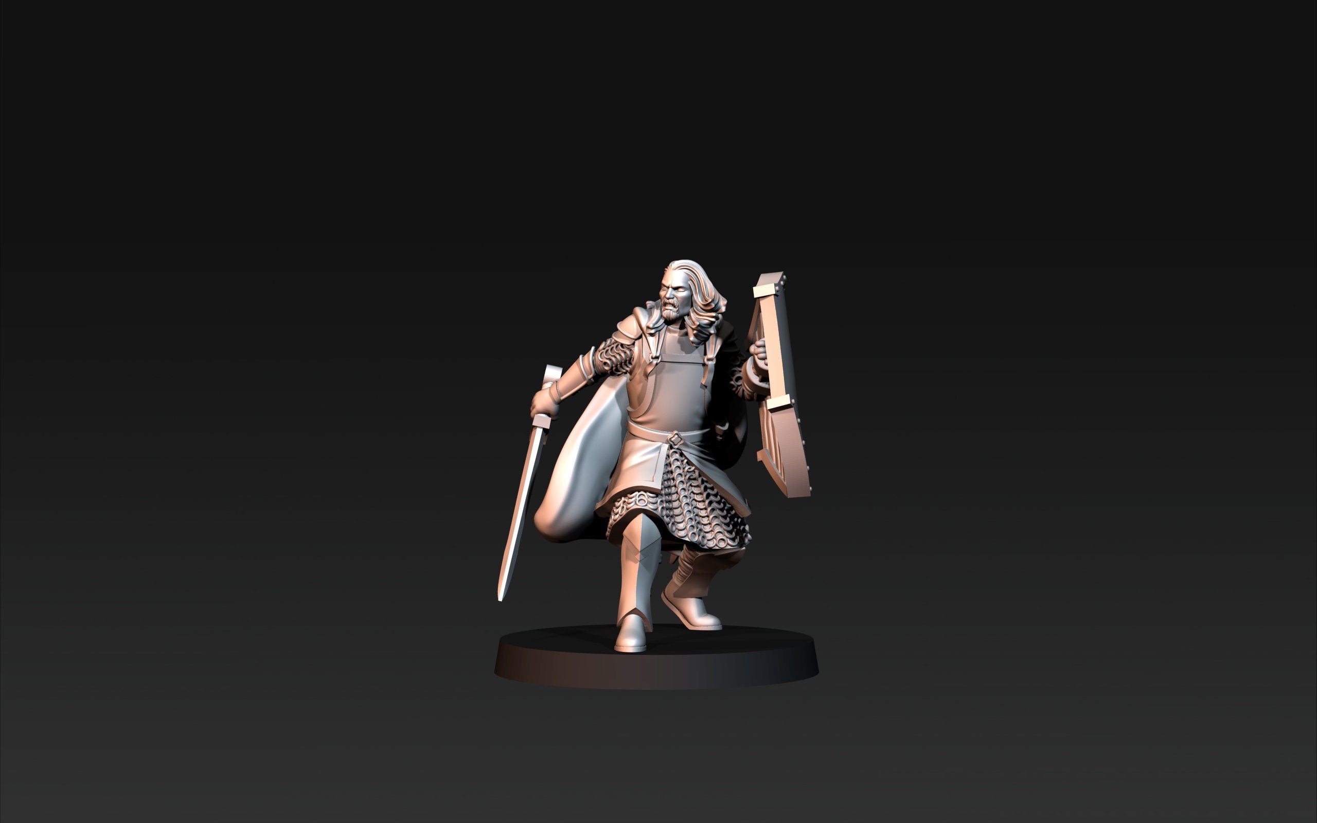 High Humans Captain foot and mounted with sword and shield dnd fantasy tabletop wargames army miniatures