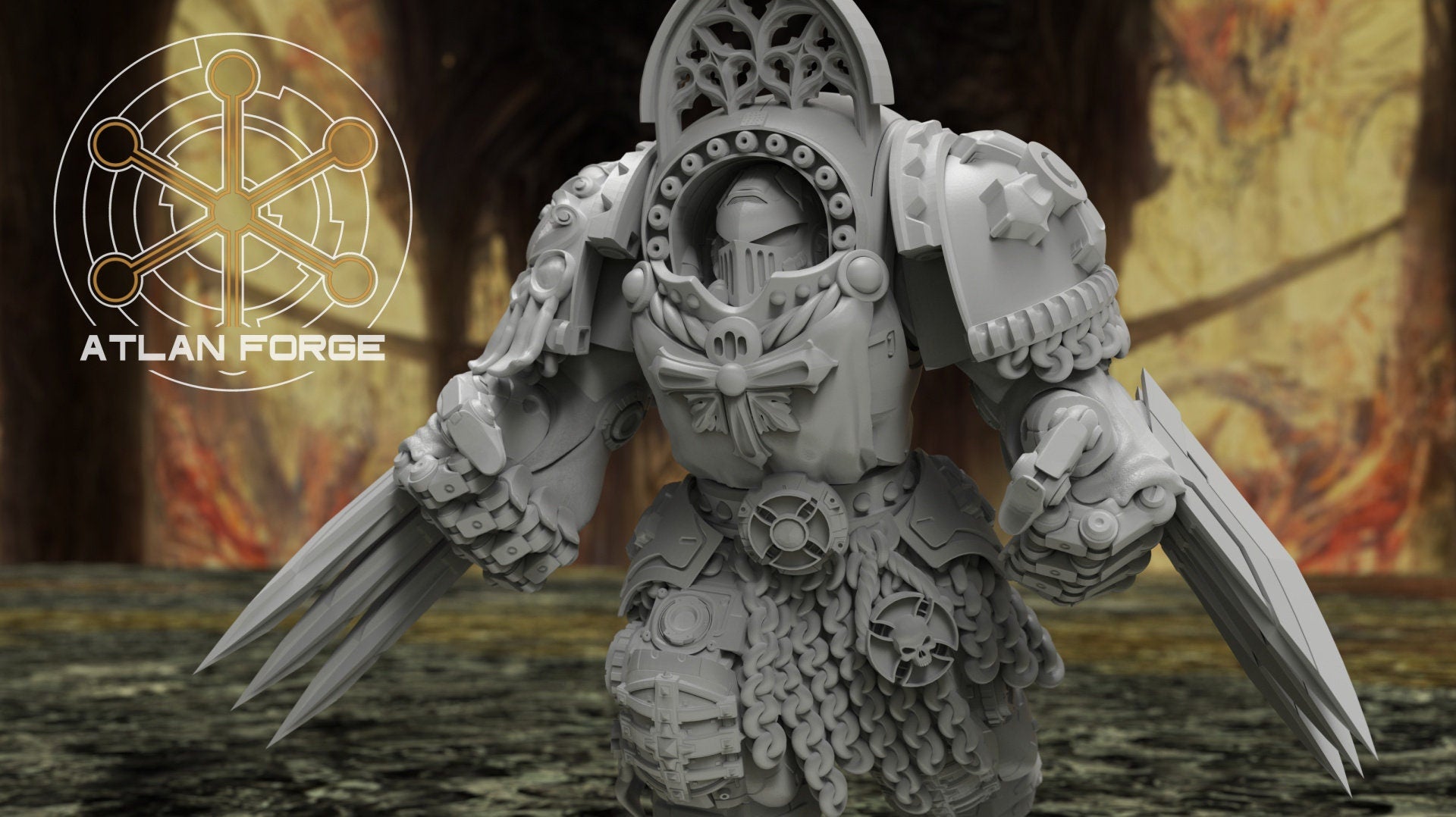 Templar Assault Crusaders 32mm sci-fi fantasy miniature for tabletop games grimdark RPGs dnd wargaming miniature dungeons and dragons