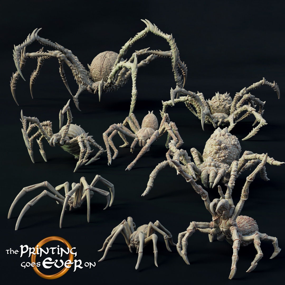 Giant Spider Set 28mm miniatures dnd minis fantasy miniatures dungeons and dragons miniatures for painting wargaming miniatures tabletop