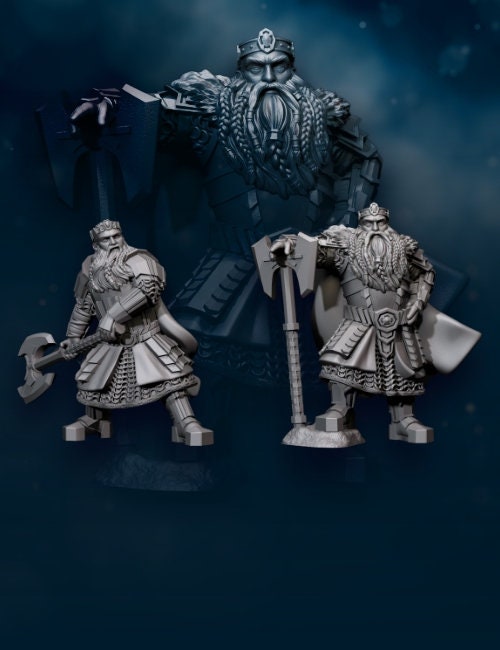 Kalak King of dwarves 28mm miniatures fantasy dungeons and dragons miniature wargaming miniatures tabletop dnd dwarf army miniatures