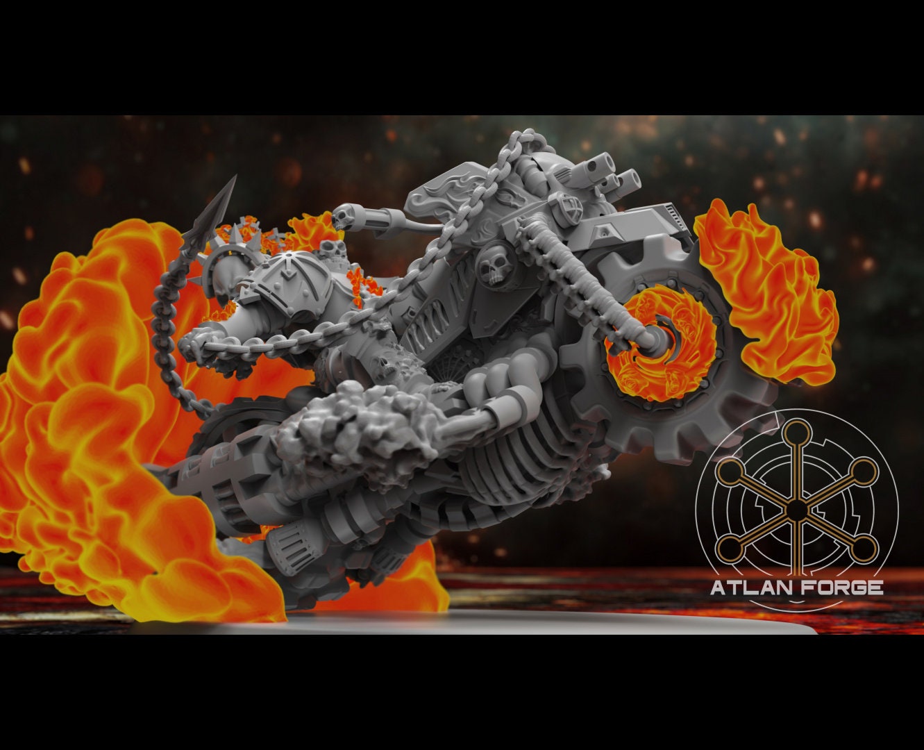 Hell's Rider 32mm sci-fi fantasy miniature for tabletop games grimdark RPGs dnd wargaming miniature dungeons and dragons gift