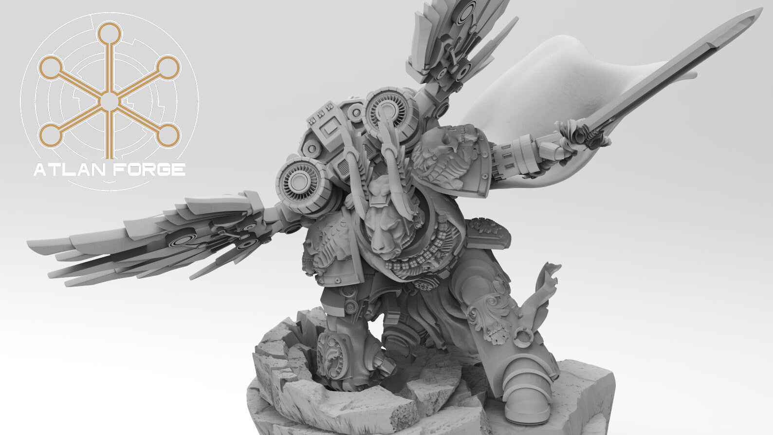 Angelic crash captain 32mm sci-fi fantasy miniature for tabletop games grimdark RPGs dnd wargaming miniature dungeons and dragons gift