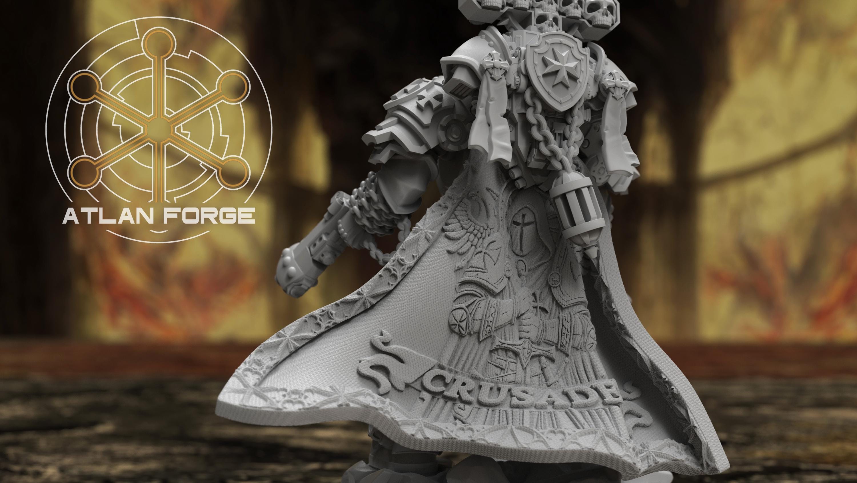 Templar Commander 32mm wargame fantasy miniature dnd wargaming miniature dungeons and dragons painting gift RPG tabletop minis