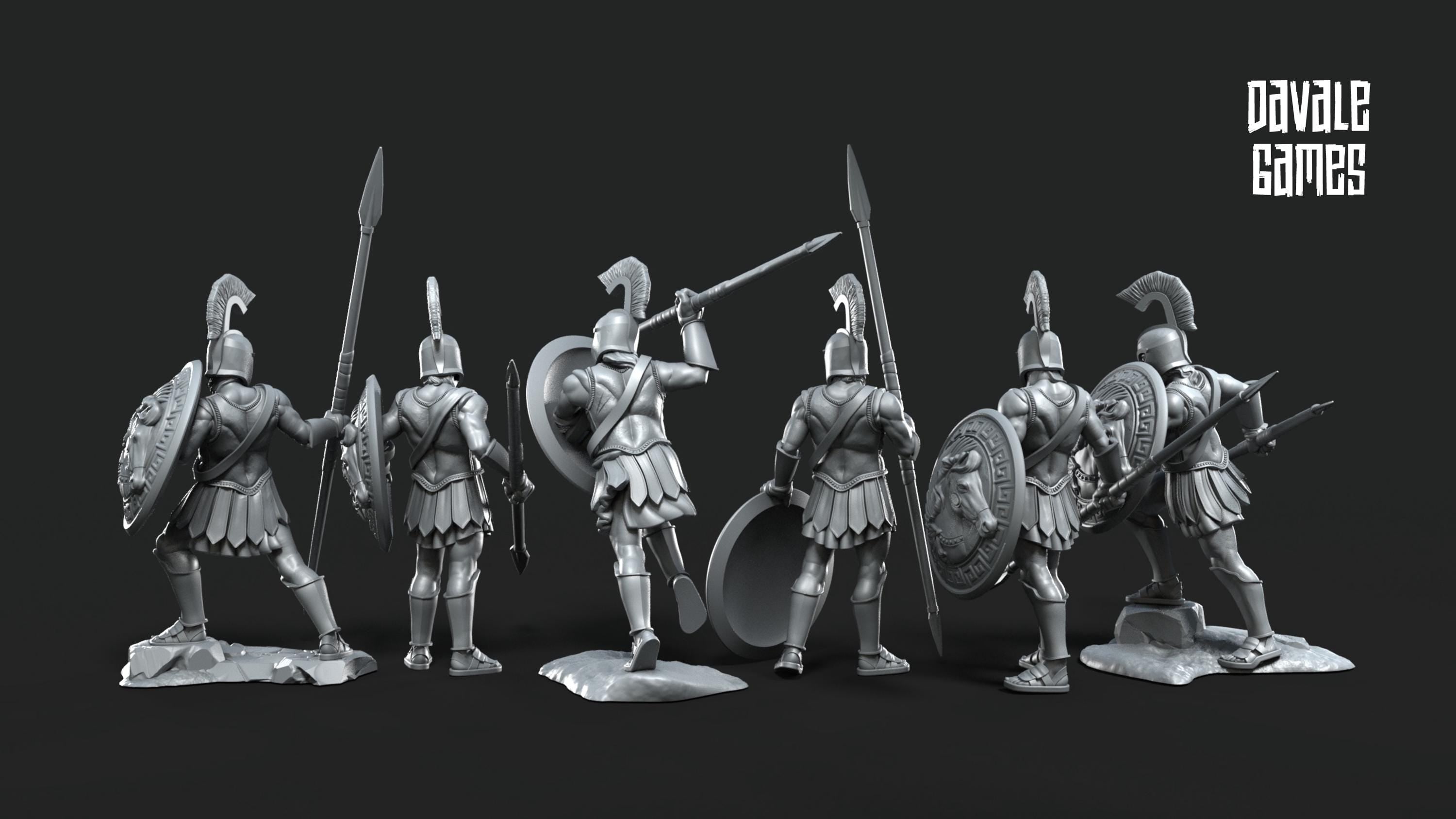 Roman Hoplitas Warriors with Spears 28mm Resin Miniatures – Fantasy Infantry for DnD and Wargaming