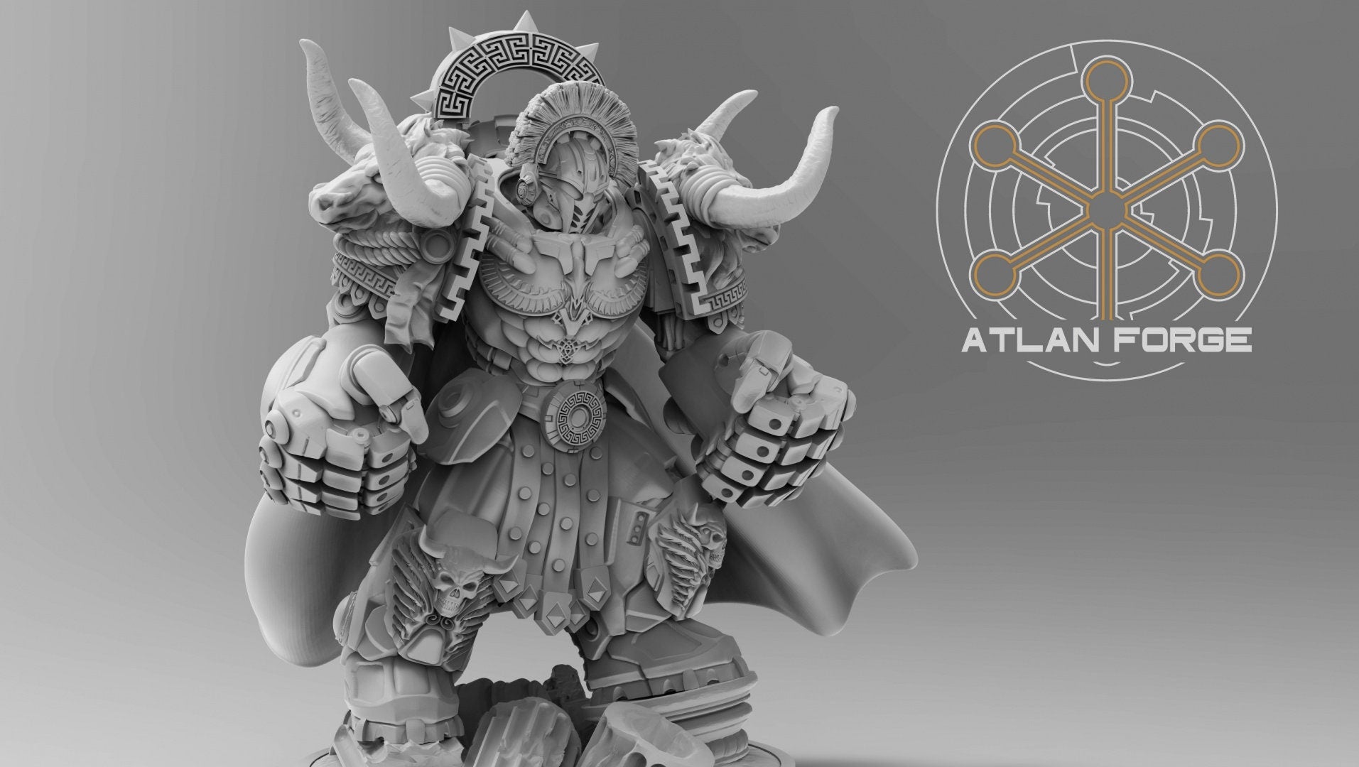 Minoan Aegis Captain 32mm Resin Miniature – Fantasy Leader for DnD and Wargaming