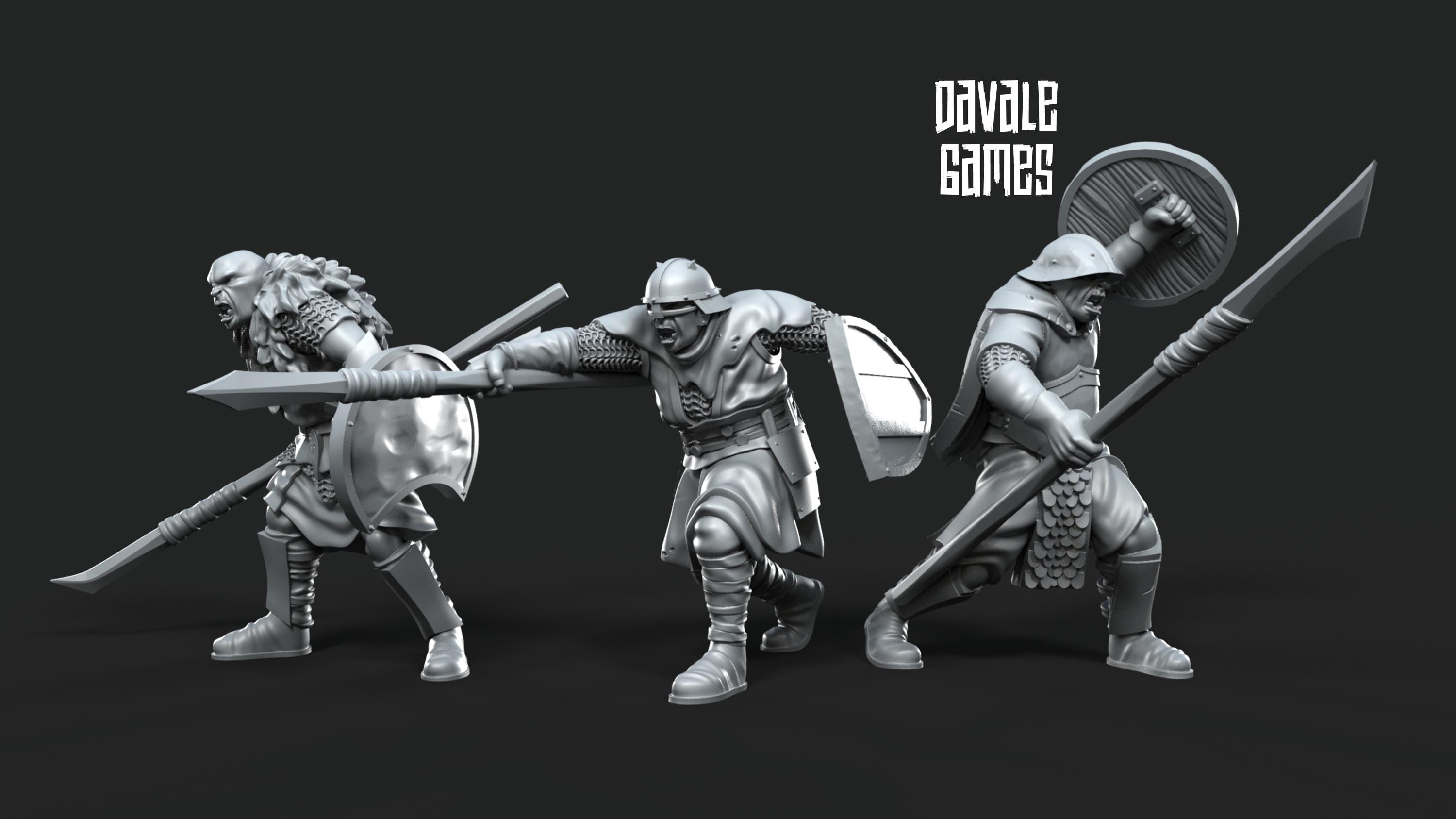 Mörlok Orcs with spears 28mm miniatures dnd gift fantasy miniatures dungeons and dragons minis wargaming miniatures tabletop wargames