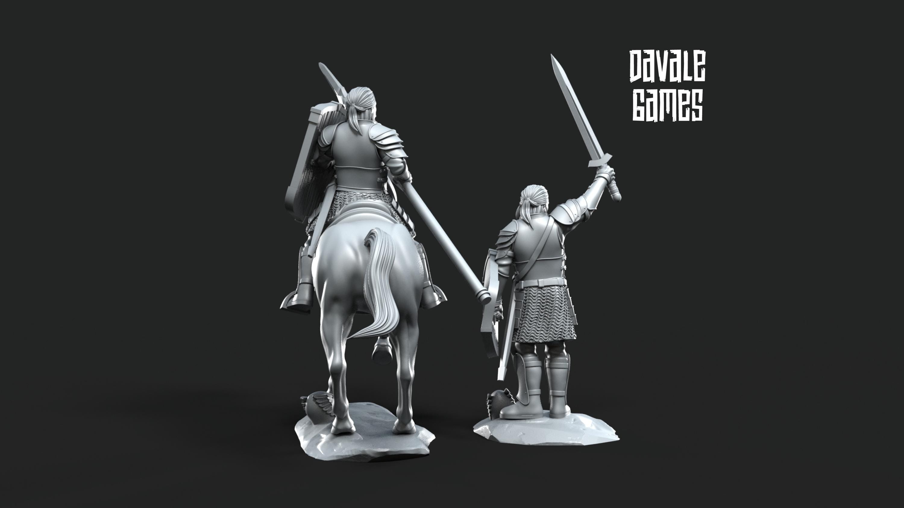 Grey Castle Captain Pose 2 28mm miniatures dnd minis fantasy miniatures dungeons and dragons painting wargaming miniatures tabletop