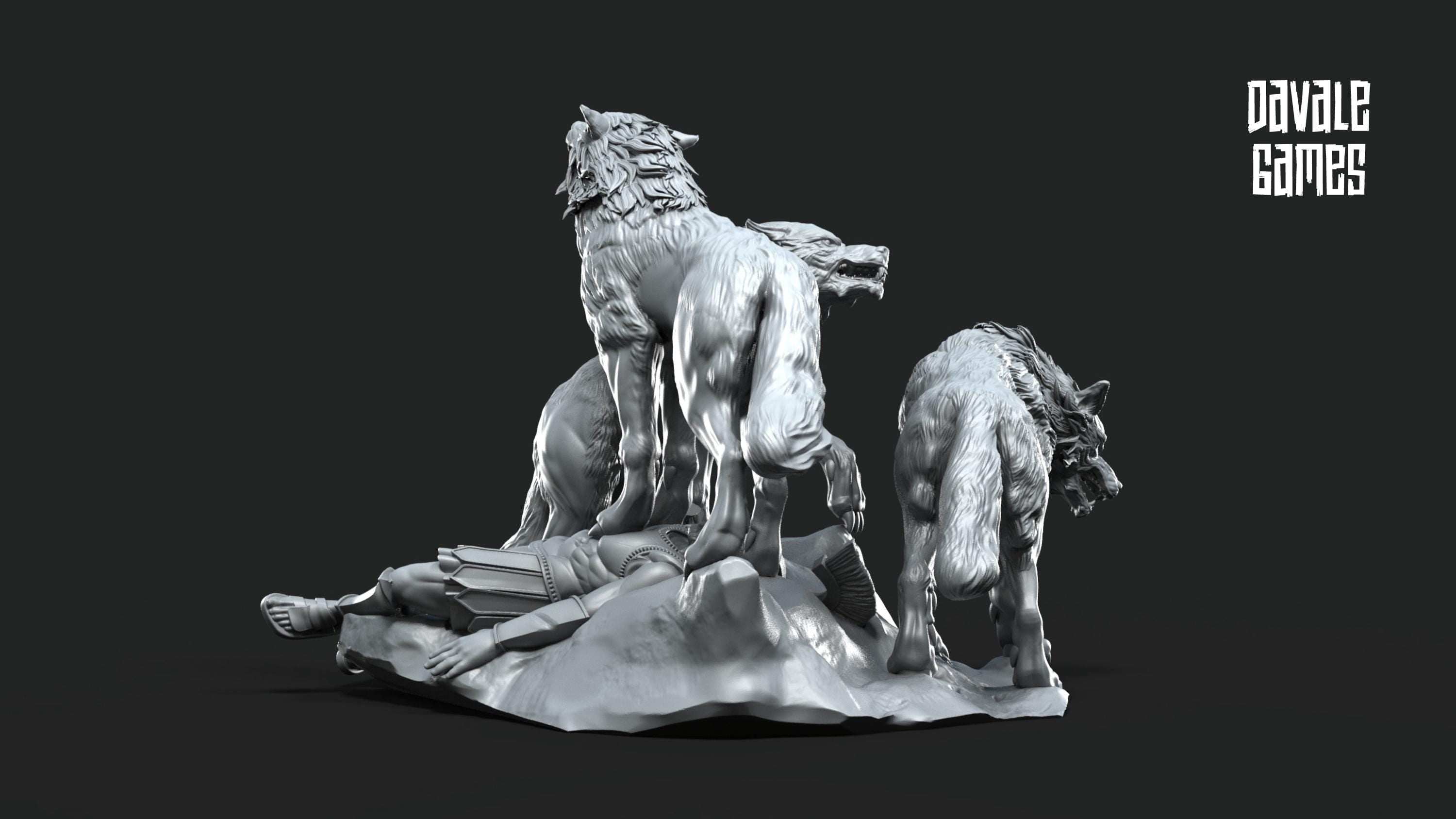 Fenrir Wolf Litter of Odin 28mm miniatures dnd minis fantasy miniatures dungeons and dragons painting wargaming miniatures tabletop
