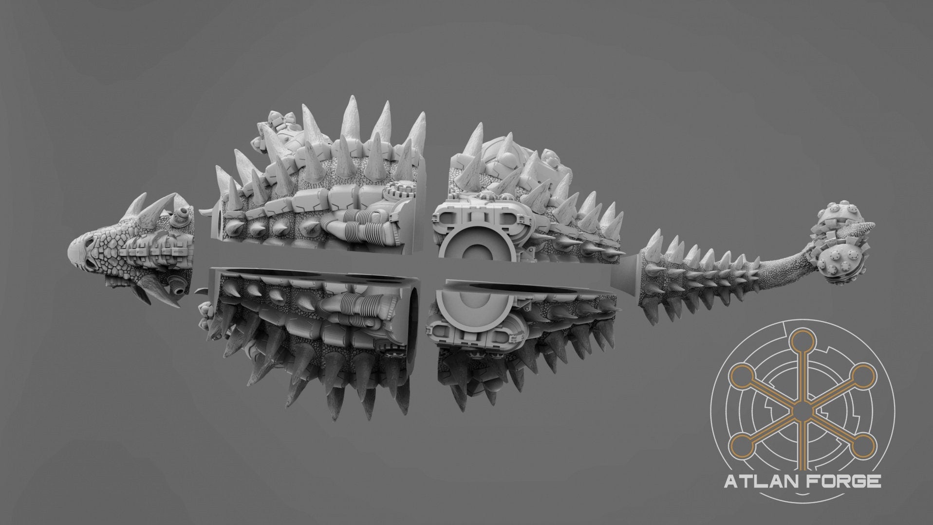 Cybernetic Anyklosaur 32mm sci-fi fantasy miniature for tabletop games grimdark RPGs dnd wargaming miniature dungeons and dragons
