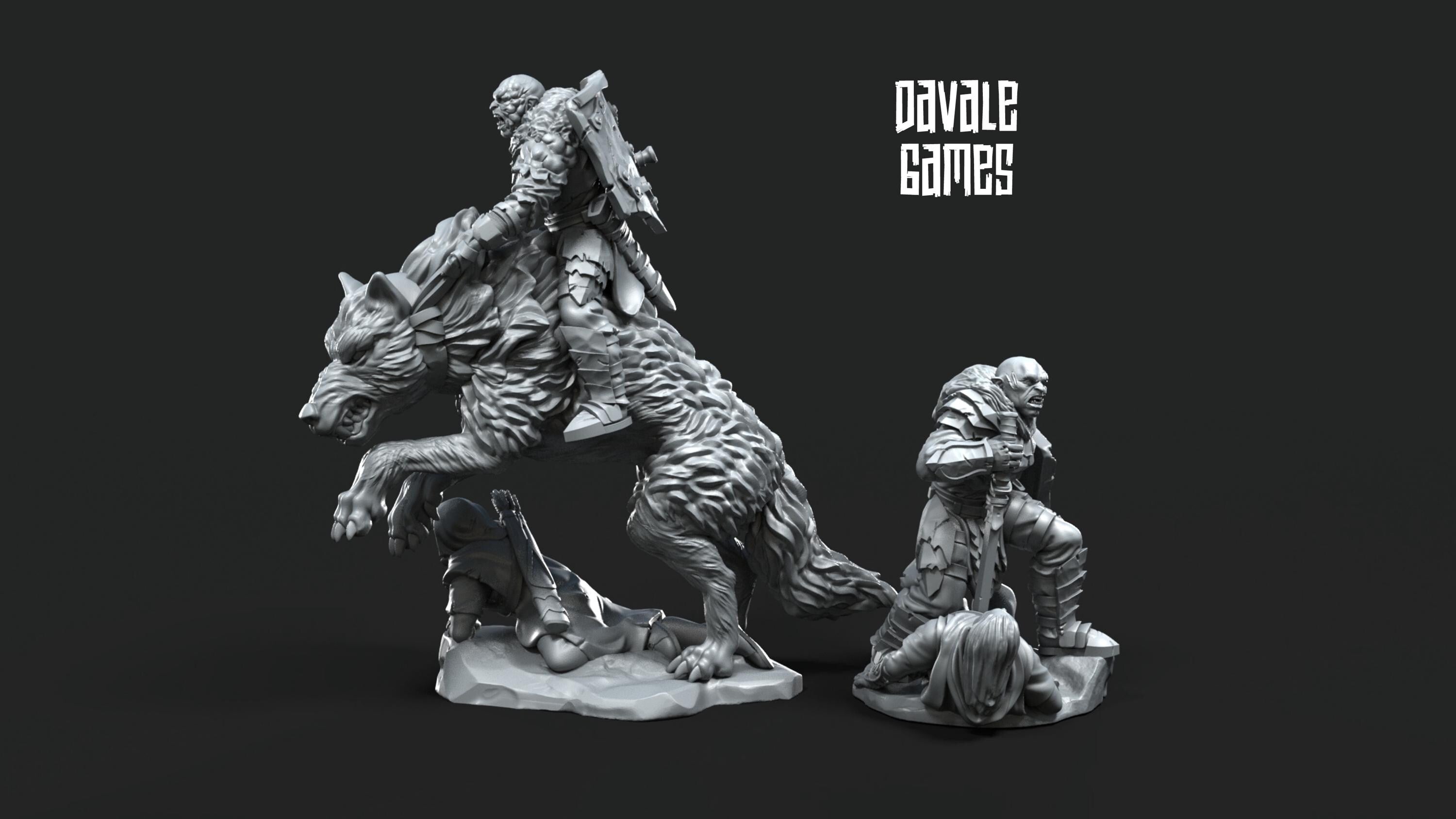 Korvog Orc Lord Commander 28mm miniatures dnd minis fantasy miniatures dungeons and dragons painting wargaming miniatures tabletop