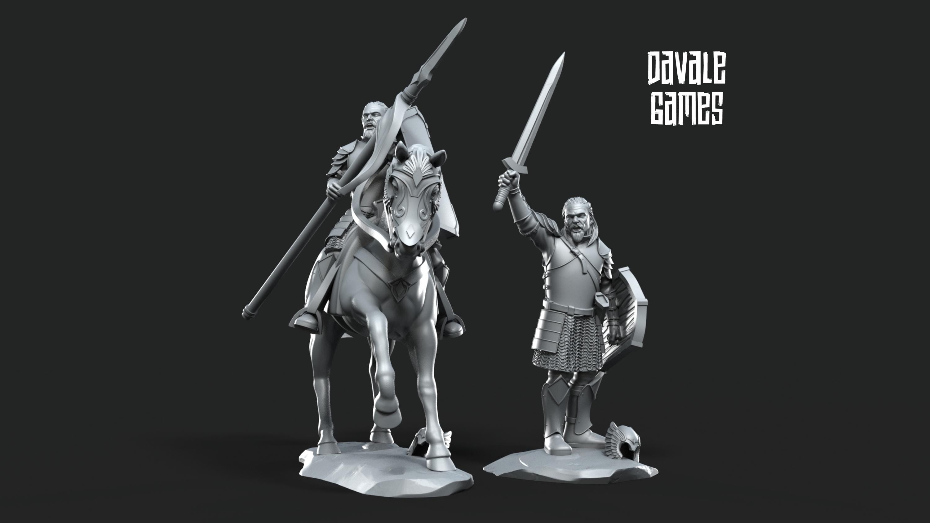 Grey Castle Captain Pose 2 28mm miniatures dnd minis fantasy miniatures dungeons and dragons painting wargaming miniatures tabletop