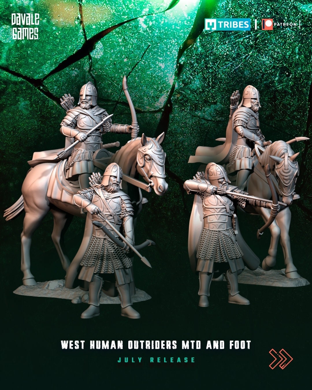 West Human outriders 28mm dnd miniature dungeon and dragons fantasy wargaming miniature tabletop wargame fantasy miniature for painting gift