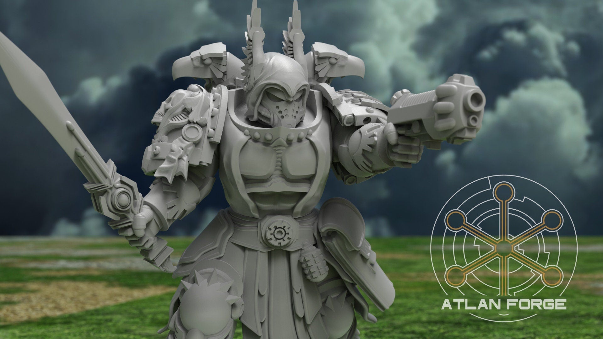 Angelic Knights Malakim 32mm sci-fi fantasy miniature for tabletop games grimdark RPGs dnd wargaming miniature dungeons and dragons painting