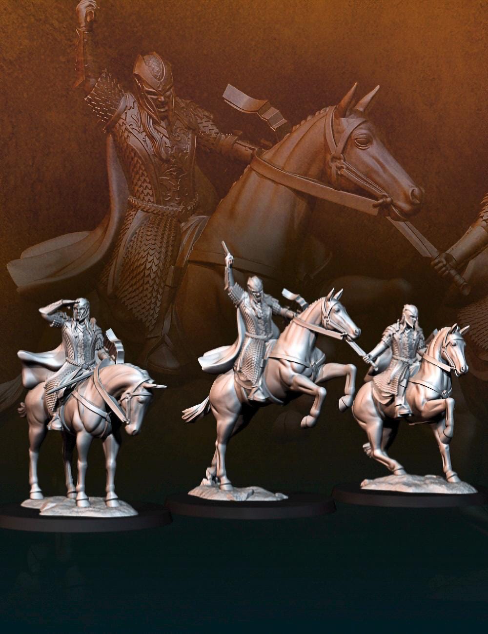 Armoured wood elf mounted 28mm miniatures dnd fantasy miniatures dungeons and dragons miniatures painting wargaming miniatures tabletop game