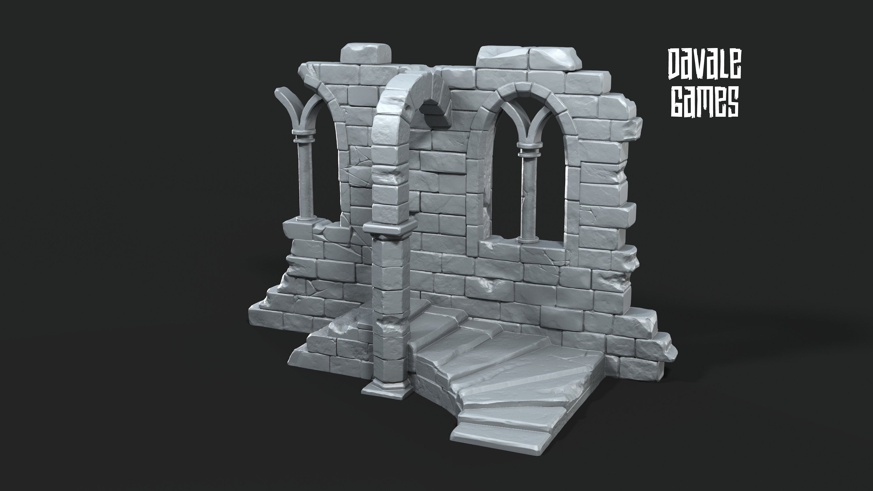 28mm Scatter Terrain stone walls and dead tree tabletop fantasy wargaming miniature dnd dungeons and dragons pathfinder miniature painting
