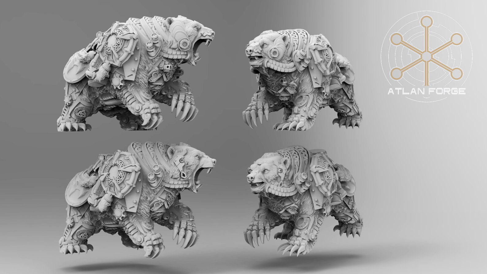 Asgardian Bear Riders 32mm sci-fi fantasy miniature for tabletop games grimdark RPGs dnd wargaming miniature dungeons and dragons gift