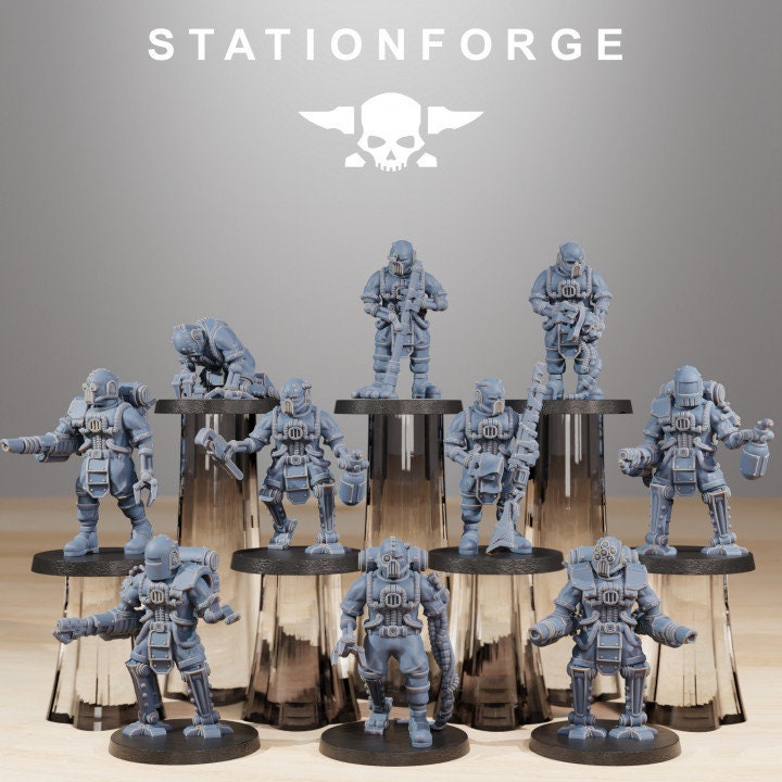 Scavenger Cyborgs 32mm sci-fi fantasy miniature for tabletop games grimdark RPGs dnd wargaming miniature dungeons and dragons