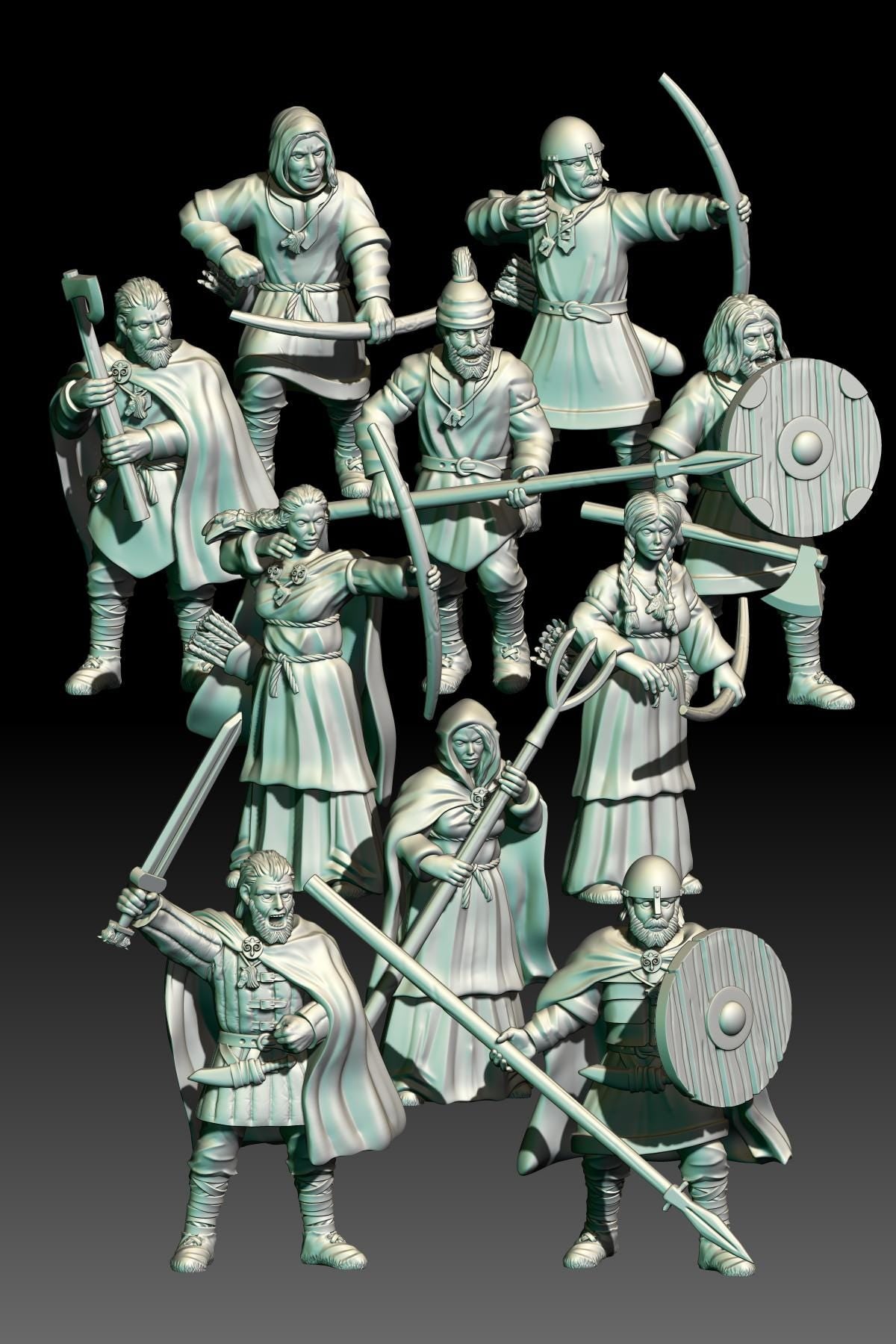 Horse Lords Militia warriors 28mm dnd miniature dungeon and dragons fantasy wargaming miniature tabletop wargame miniature for painting