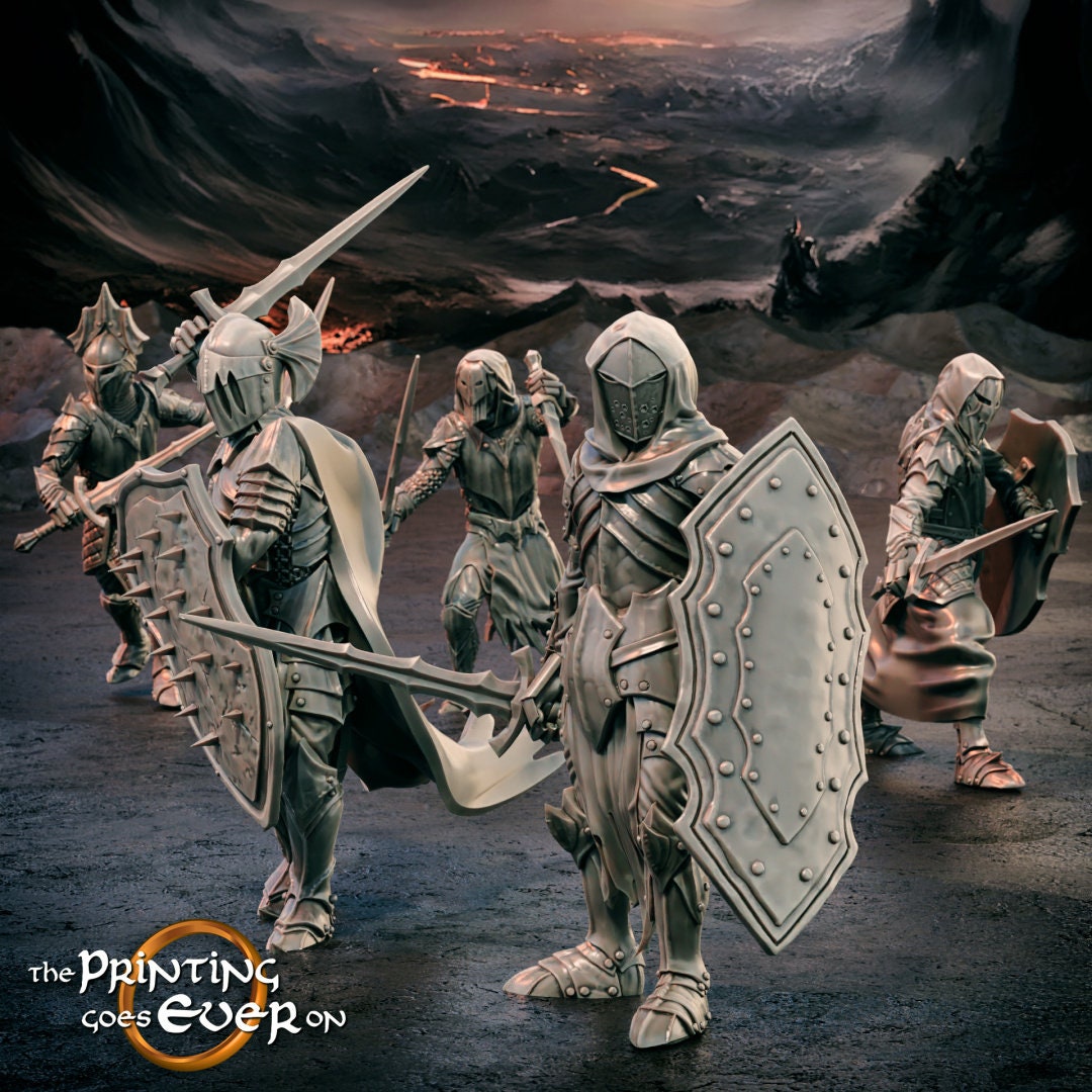 Shadow Knights on foot 28mm miniatures dnd minis fantasy miniatures dungeons and dragons miniatures for painting wargaming miniatures