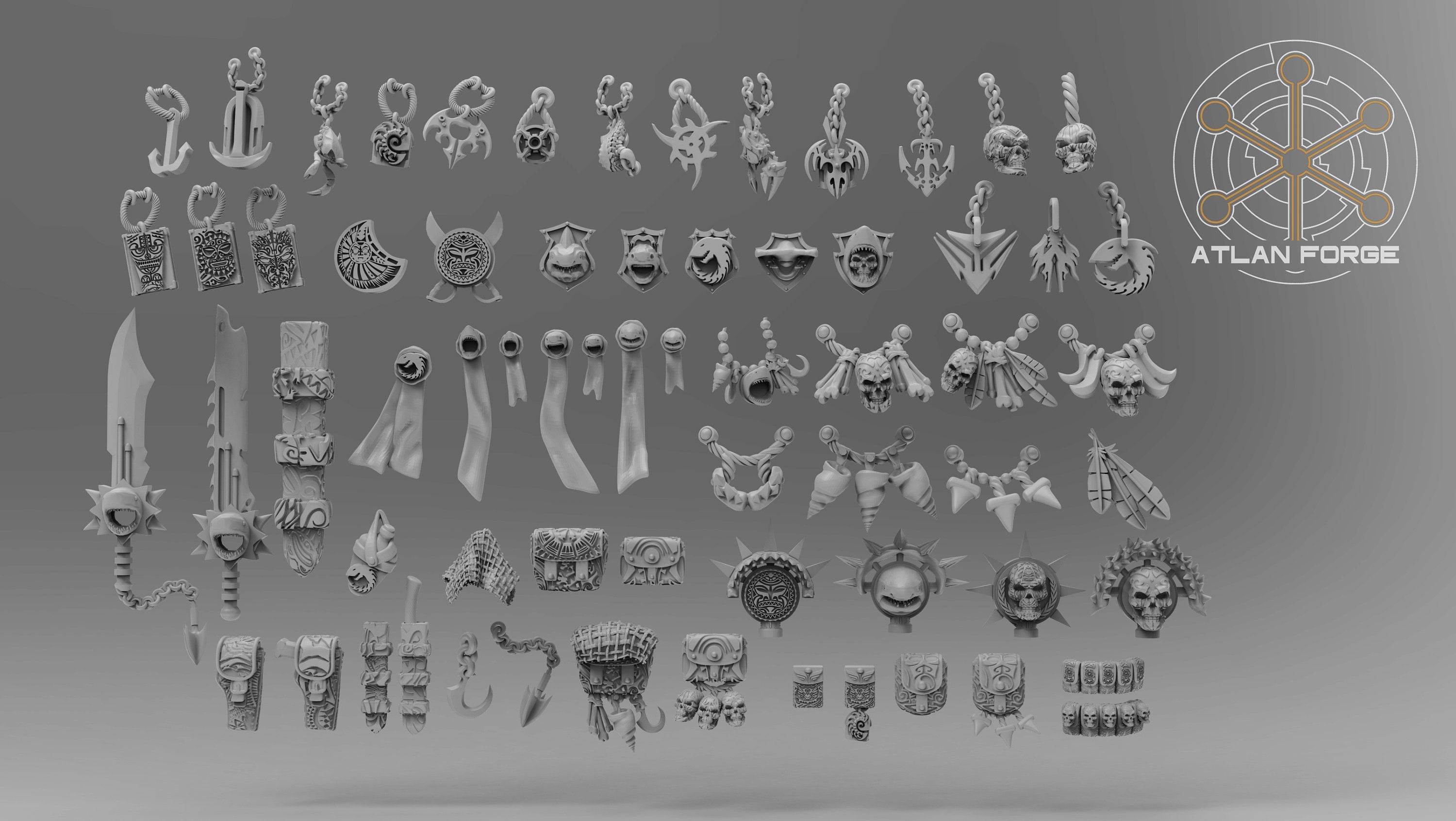 Wai Toa Conversion Kit 32mm Resin Bits – Sci Fi Fantasy Accessories for Wargaming Miniatures