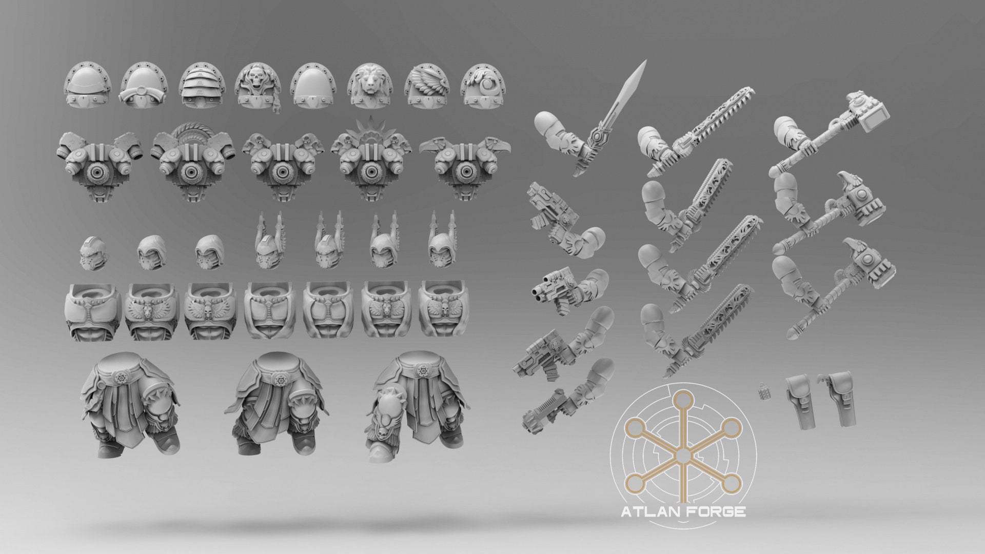 Angelic Knights Malakim 32mm sci-fi fantasy miniature for tabletop games grimdark RPGs dnd wargaming miniature dungeons and dragons painting