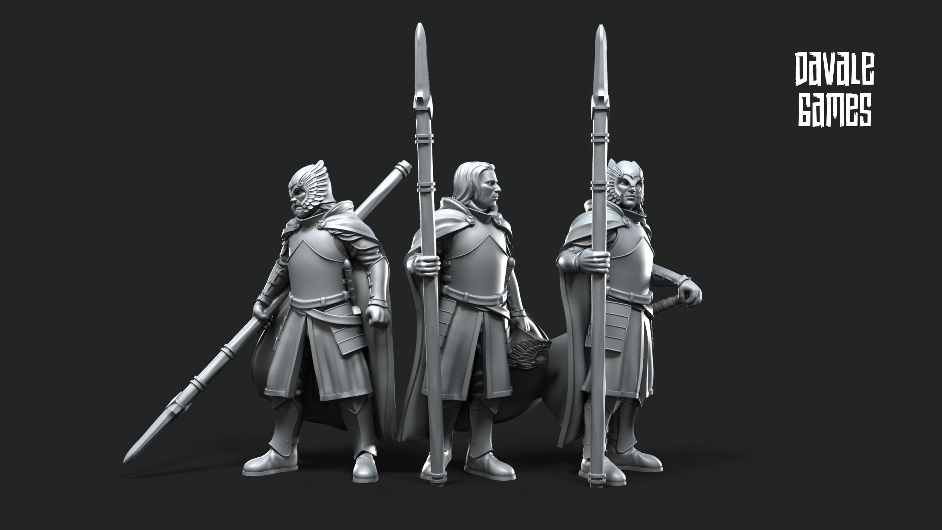 Grey Castle Court Guards 28mm miniatures dnd minis fantasy miniatures dungeons and dragons miniatures painting wargaming miniatures tabletop