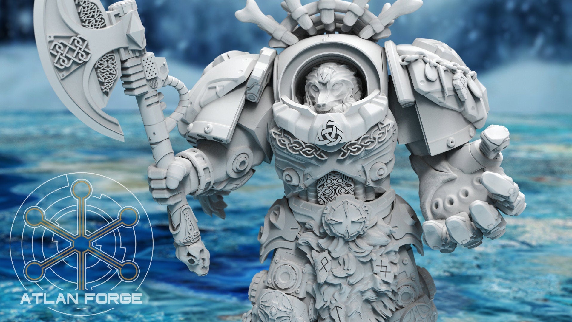 Asgardian Assault Einherjar 32mm sci-fi fantasy miniature for tabletop games grimdark RPGs dnd wargaming miniature dungeons and dragons