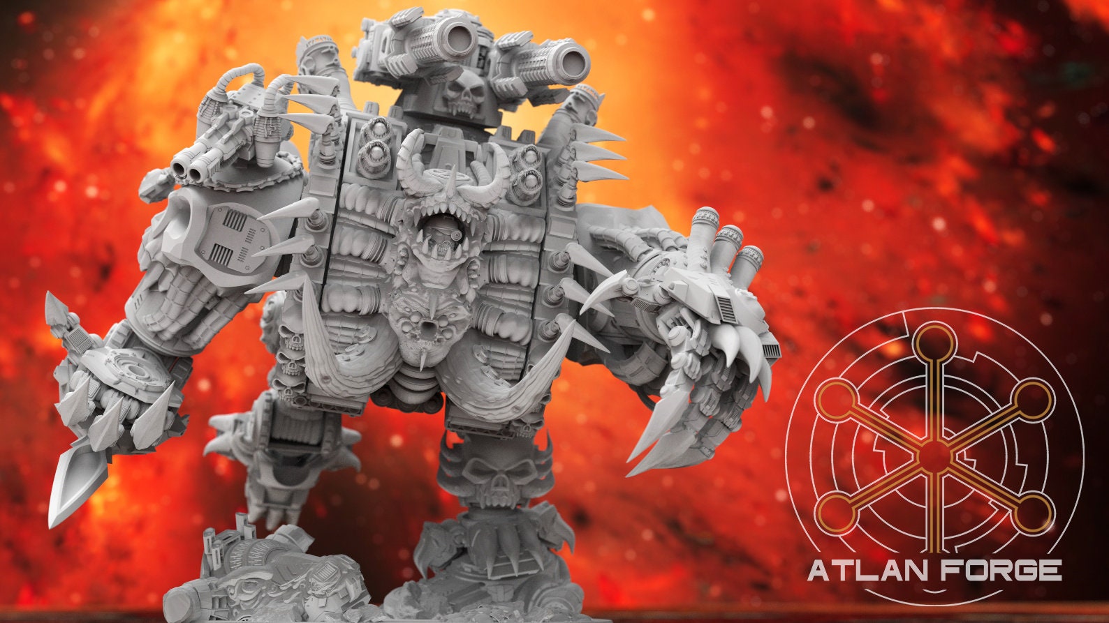 Hades Demon dreadnought 32mm sci-fi fantasy miniature for tabletop games grimdark RPGs dnd wargaming miniature dungeons and dragons gift